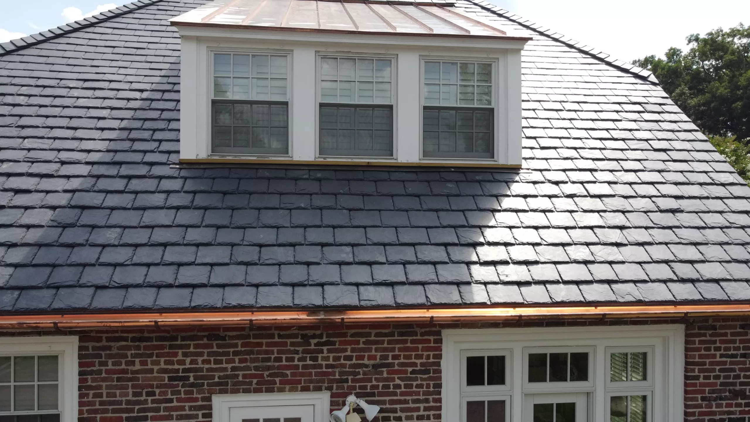 Slate Roof With Copper Trim