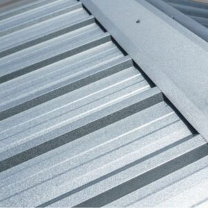 Image of the ridge of a metal roof