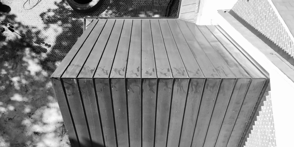 Standing seam Metal Roof From Above